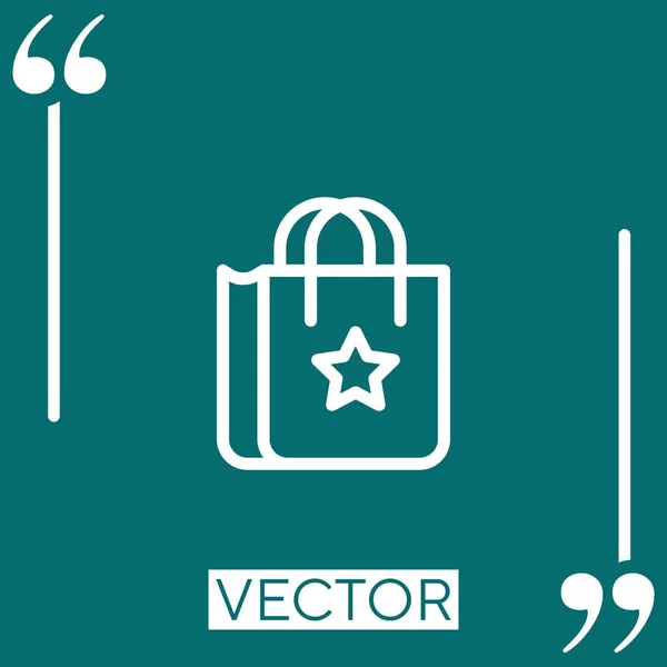 Ícone Vetor Saco Compras Ícone Linear Linha Curso Editável —  Vetores de Stock