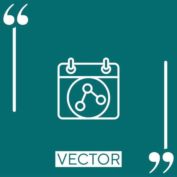 Ícone Vetor Calendário Ícone Linear Linha Curso Editável — Vetor de Stock