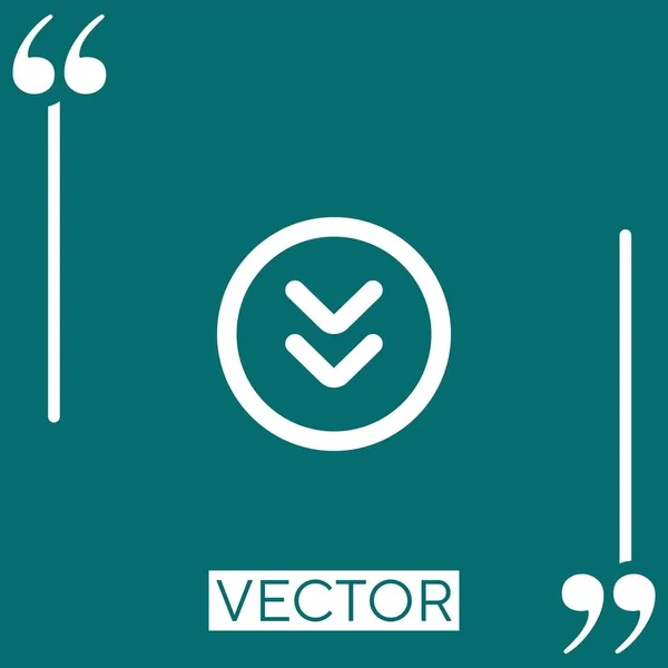 Ícone Vetor Seta Para Baixo Ícone Linear Linha Curso Editável — Vetor de Stock