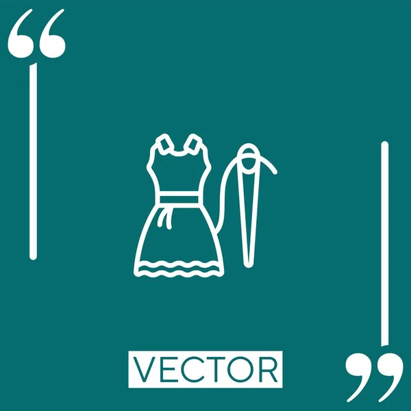 Icono Vectorial Dressmaking Icono Lineal Línea Carrera Editable — Vector de stock