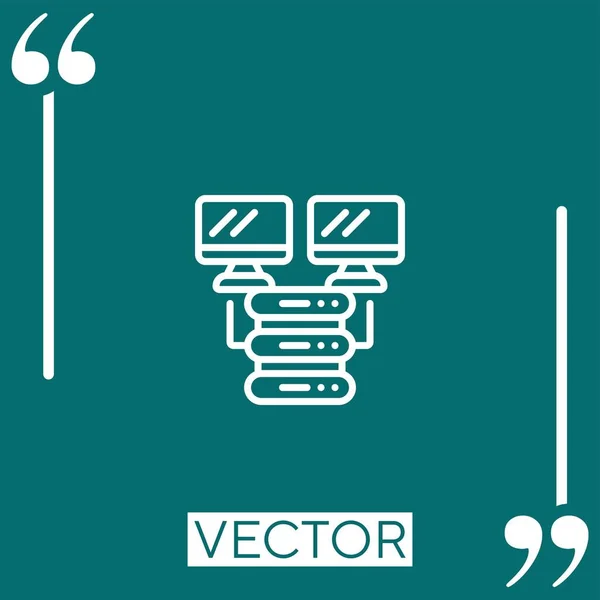 Servidor Vector Icono Icono Lineal Línea Carrera Editable — Vector de stock