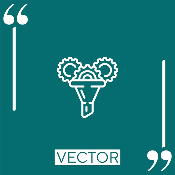 Ícone Vetor Funil Ícone Linear Linha Curso Editável —  Vetores de Stock