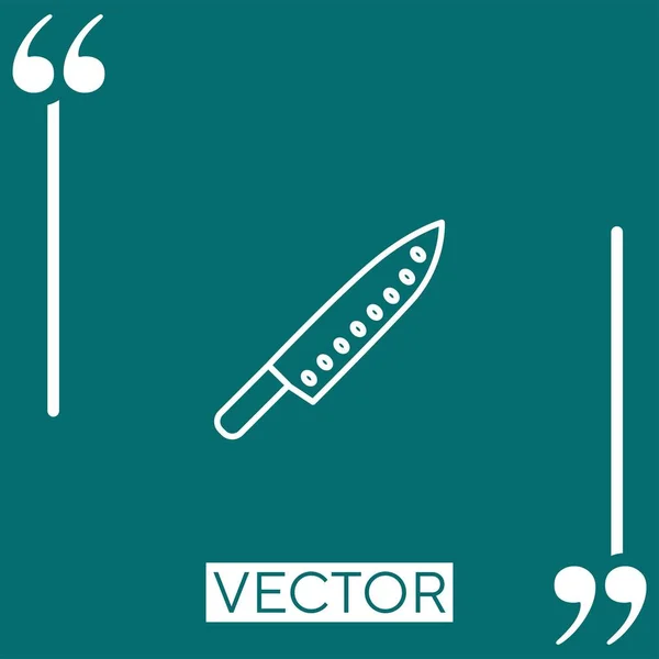 Corte Cuchillo Vector Icono Icono Lineal Línea Carrera Editable — Vector de stock