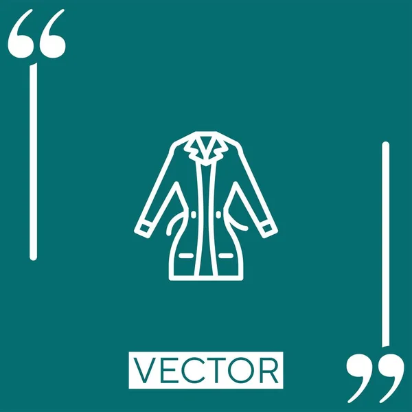 Coat Vector Icon Icono Lineal Línea Carrera Editable — Vector de stock