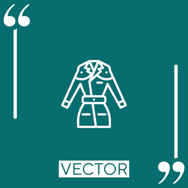 Coat Vector Icon Icono Lineal Línea Carrera Editable — Vector de stock