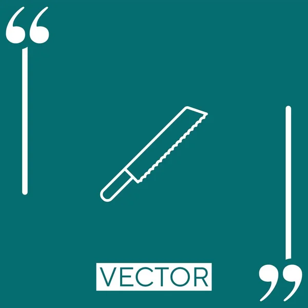 Grand Couteau Pain Icône Vectorielle Icône Linéaire Ligne Course Modifiable — Image vectorielle