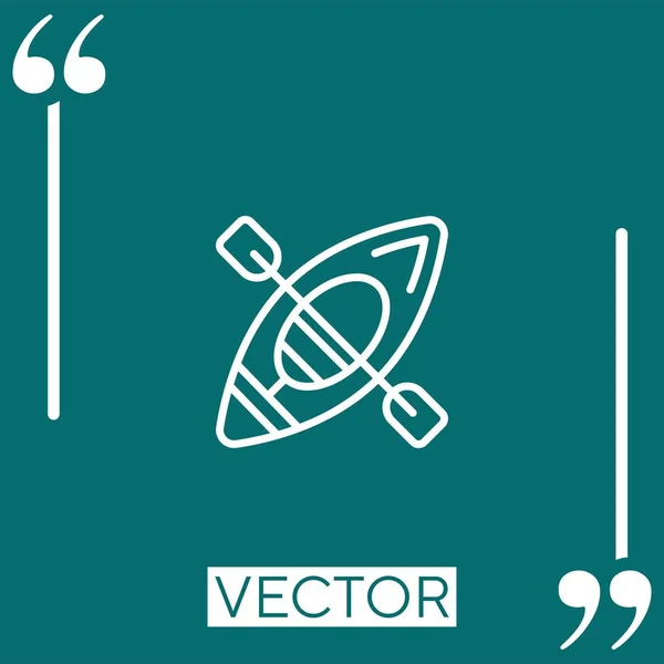 Ícone Vetor Caiaque Ícone Linear Linha Curso Editável — Vetor de Stock