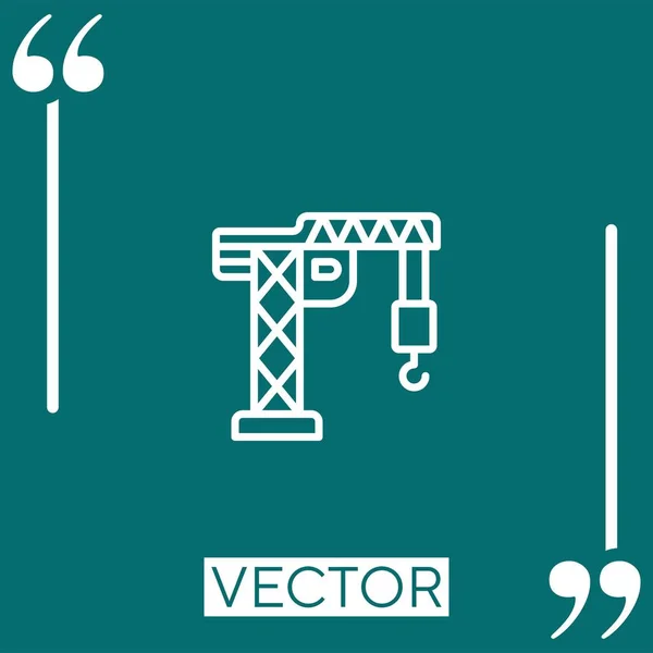 Icono Del Vector Grúa Icono Lineal Línea Carrera Editable — Vector de stock