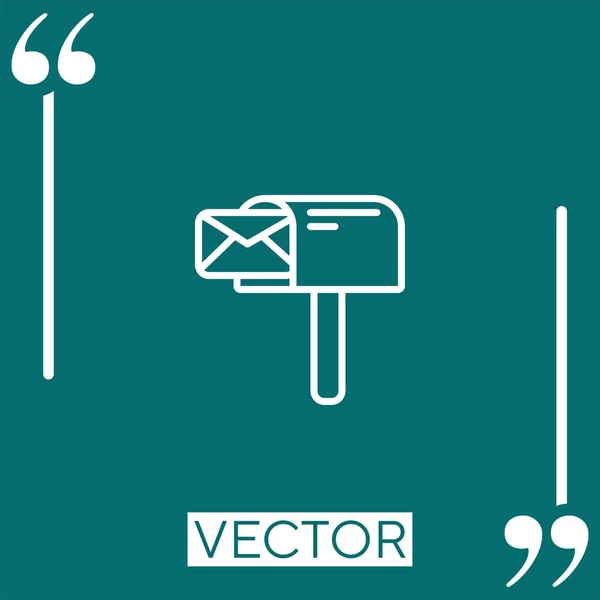 Postbox Vector Icon Linear Icon Editable Stroke Line — Stock Vector