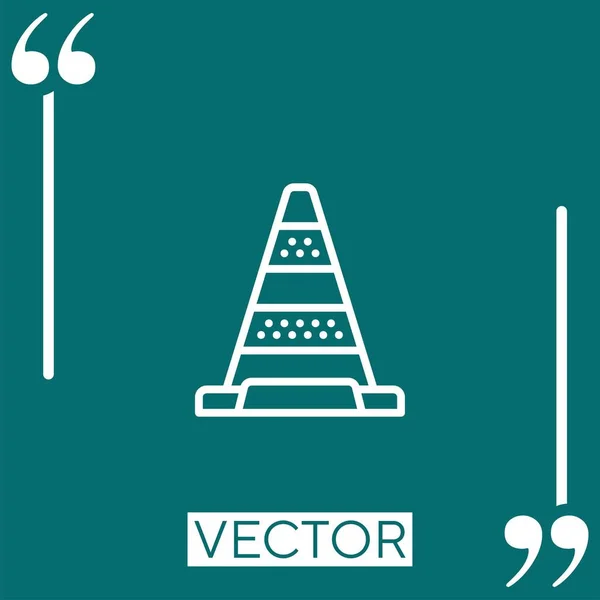 Cono Vector Icono Icono Lineal Línea Carrera Editable — Archivo Imágenes Vectoriales