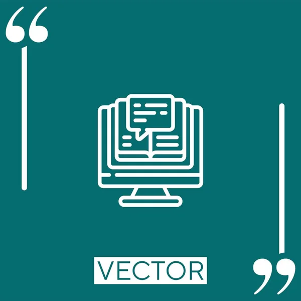 Ícone Vetor Desktop Ícone Linear Linha Curso Editável — Vetor de Stock