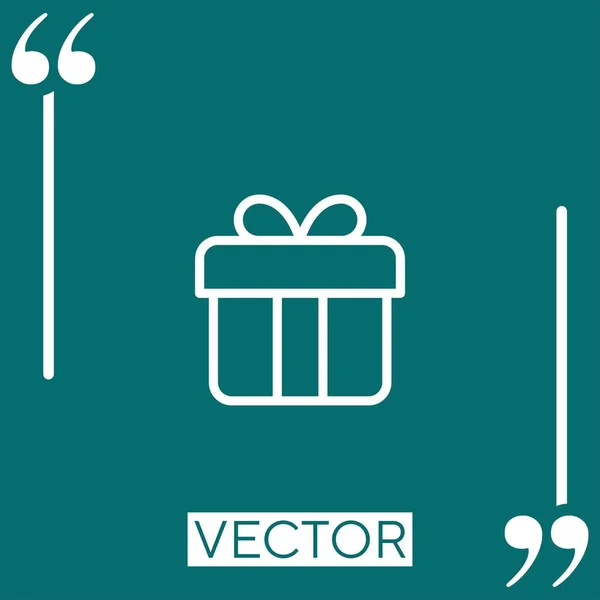 Gift Vector Icon Icona Lineare Linea Corsa Modificabile — Vettoriale Stock