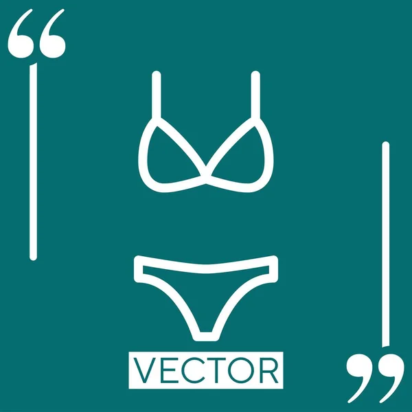 Icône Vectorielle Bikini Icône Linéaire Ligne Course Modifiable — Image vectorielle