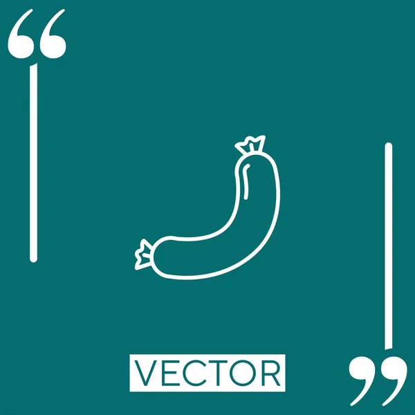 Icône Vectorielle Saucisse Porc Icône Linéaire Ligne Course Modifiable — Image vectorielle