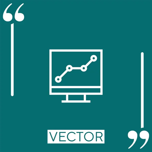 Analytics Vector Icon Icono Lineal Línea Carrera Editable — Archivo Imágenes Vectoriales
