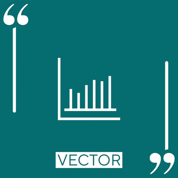 Ícone Vetor Gráfico Barras Ícone Linear Linha Curso Editável — Vetor de Stock