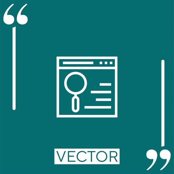 Icono Del Vector Del Navegador Icono Lineal Línea Carrera Editable — Archivo Imágenes Vectoriales