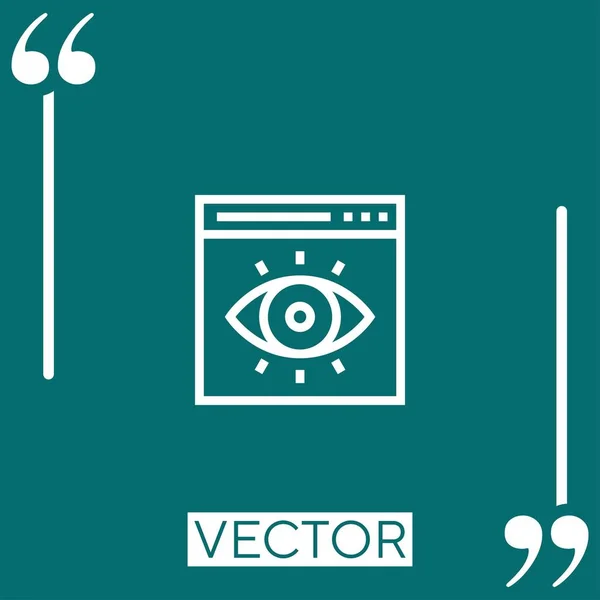 Browser Vektor Symbol Lineares Symbol Editierbare Strichlinie — Stockvektor