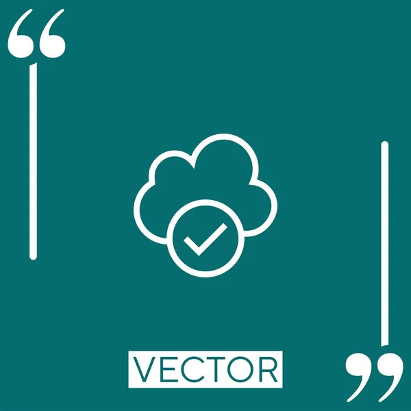 Cloud Computing Vector Icon Icono Lineal Línea Carrera Editable — Vector de stock