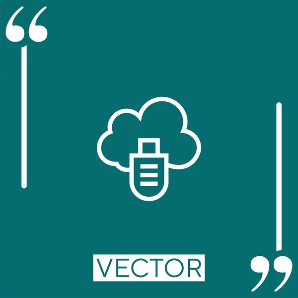 Cloud Computing Vektor Symbol Lineares Symbol Editierbare Strichlinie — Stockvektor