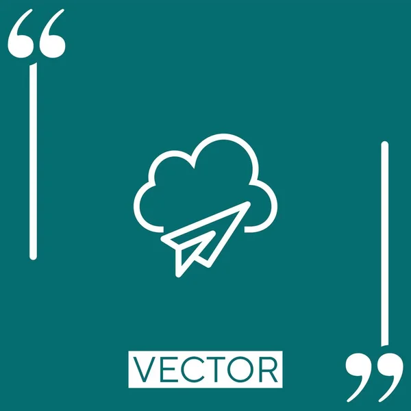 Cloud Computing Vector Icon Icono Lineal Línea Carrera Editable — Vector de stock