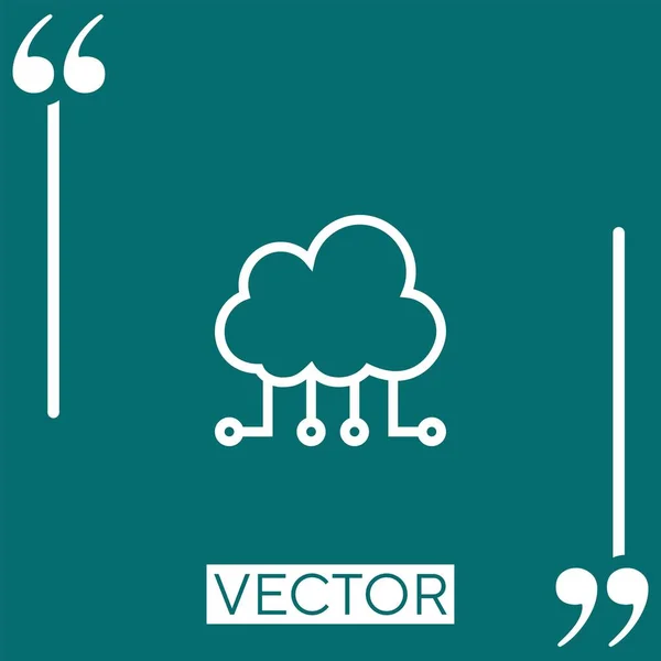 Cloud Computing Vector Icon Icono Lineal Línea Carrera Editable — Archivo Imágenes Vectoriales