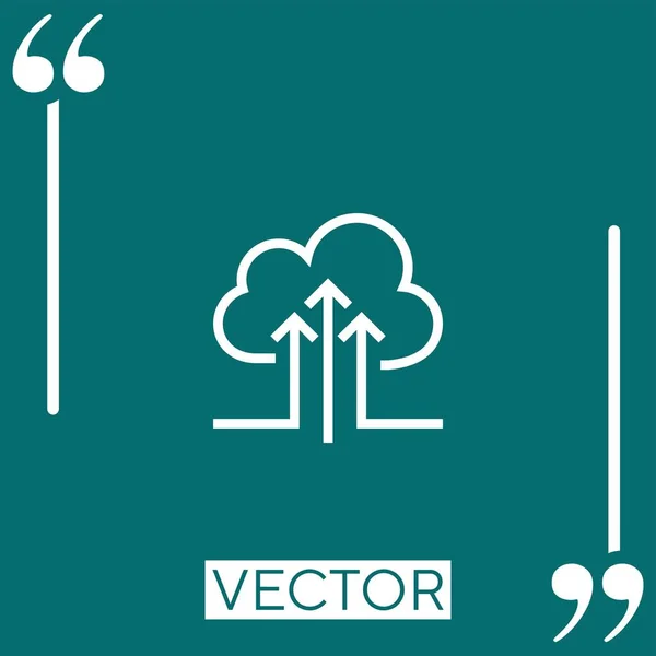 Cloud Computing Vector Icon Icono Lineal Línea Carrera Editable — Vector de stock