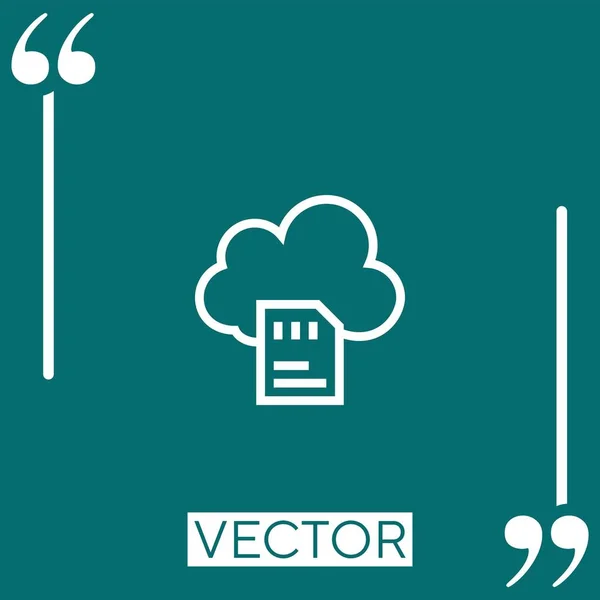 Ícone Vetor Computação Nuvem Ícone Linear Linha Curso Editável — Vetor de Stock