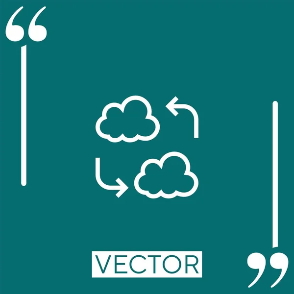 Icône Vectorielle Cloud Computing Icône Linéaire Ligne Course Modifiable — Image vectorielle