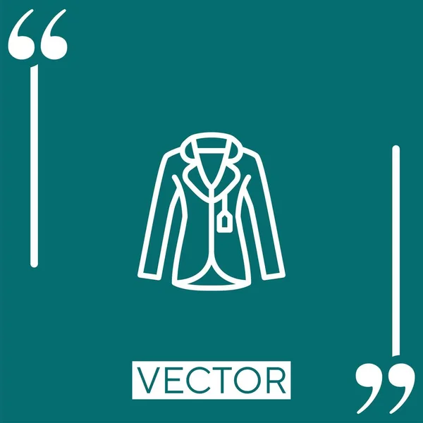 Coat Vector Icon Icono Lineal Línea Carrera Editable — Vector de stock