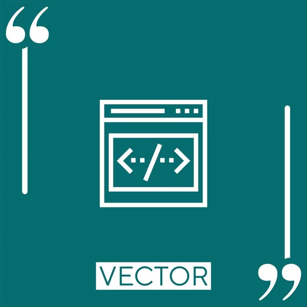 Codificación Icono Vectorial Icono Lineal Línea Carrera Editable — Vector de stock