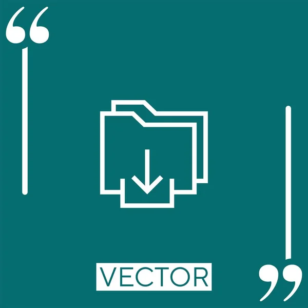 Icono Vector Carpeta Icono Lineal Línea Carrera Editable — Archivo Imágenes Vectoriales
