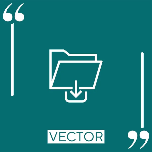 Ícone Vetor Pasta Ícone Linear Linha Curso Editável — Vetor de Stock