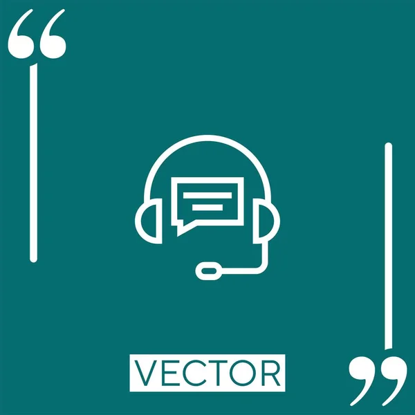 Headset Vektor Symbol Lineares Symbol Editierbare Strichlinie — Stockvektor