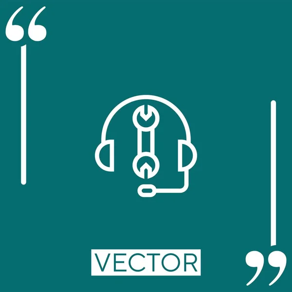 Kopfhörer Vektorsymbol Lineares Symbol Editierbare Strichlinie — Stockvektor