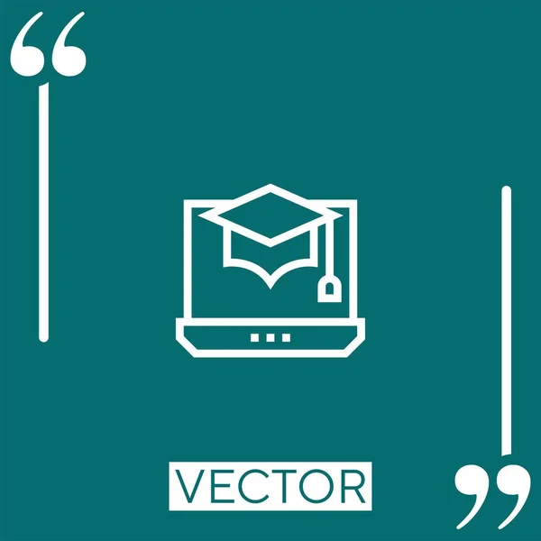 Ícone Vetor Laptop Ícone Linear Linha Curso Editável — Vetor de Stock