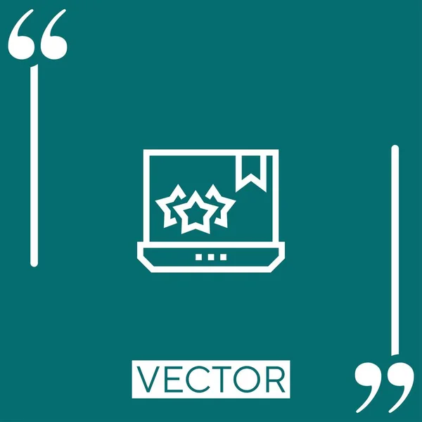 Ícone Vetor Laptop Ícone Linear Linha Curso Editável — Vetor de Stock