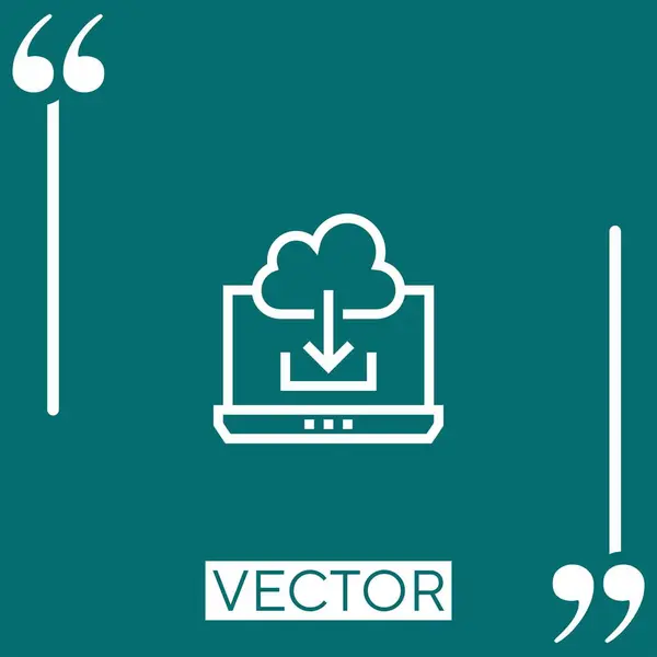 Ícone Vetor Laptop Ícone Linear Linha Curso Editável — Vetor de Stock