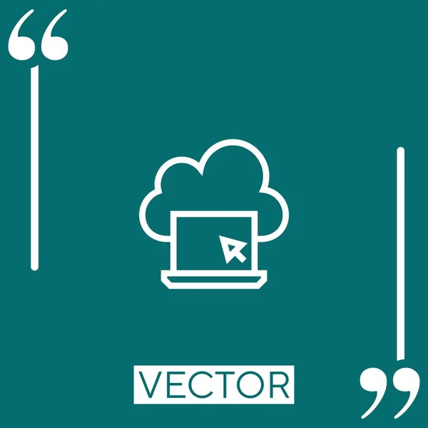 Laptop Vektorsymbol Lineares Symbol Editierbare Strichlinie — Stockvektor