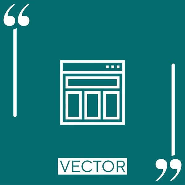 Layout Vektorsymbol Lineares Symbol Editierbare Strichlinie — Stockvektor