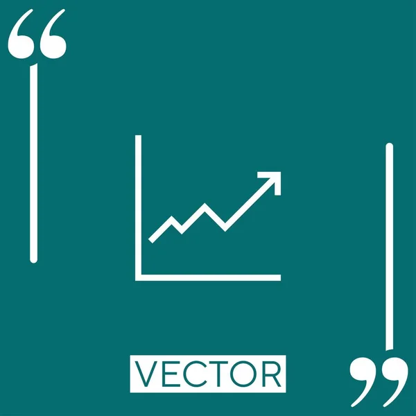 Line Chart Vector Icon Icono Lineal Línea Carrera Editable — Archivo Imágenes Vectoriales