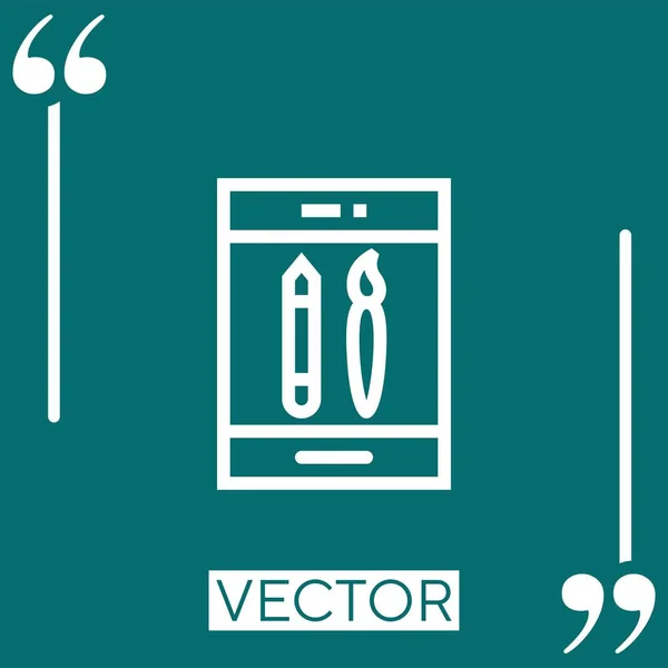 Smartphone Vektor Symbol Lineares Symbol Editierbare Strichlinie — Stockvektor