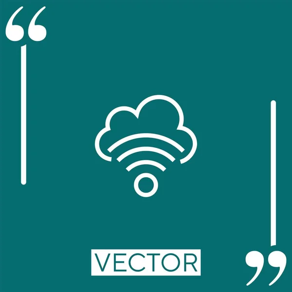 Icono Vector Wifi Icono Lineal Línea Carrera Editable — Vector de stock