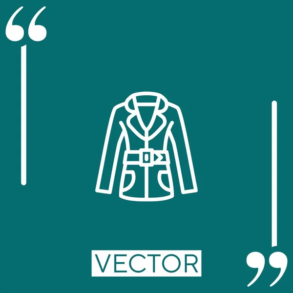 Coat Vector Icon Icono Lineal Línea Carrera Editable — Vector de stock