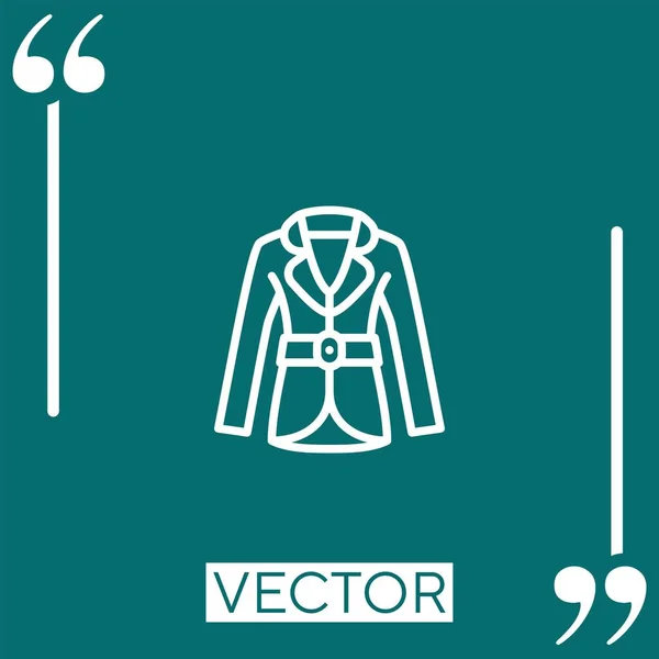 Coat Vector Icon Icono Lineal Línea Carrera Editable — Vector de stock