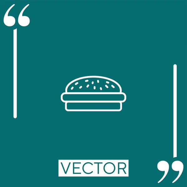 Icône Vectorielle Burger Simple Icône Linéaire Ligne Course Modifiable — Image vectorielle