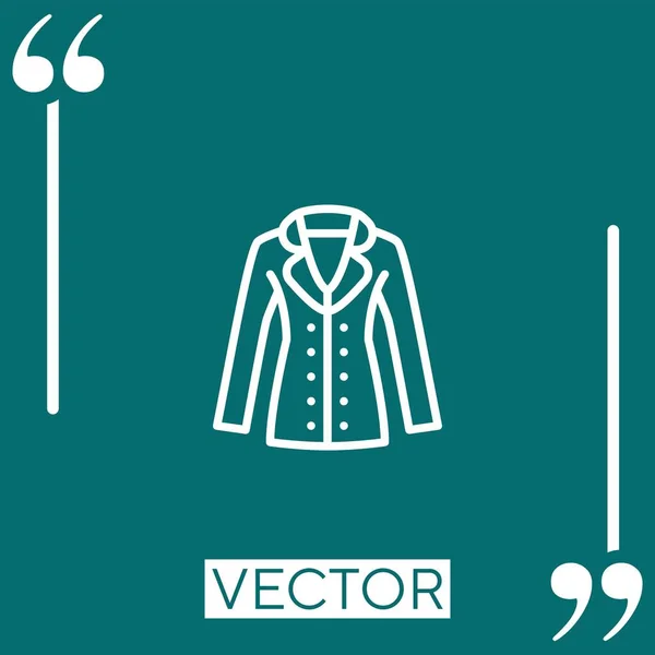 Coat Vector Icon Icono Lineal Línea Carrera Editable — Vector de stock
