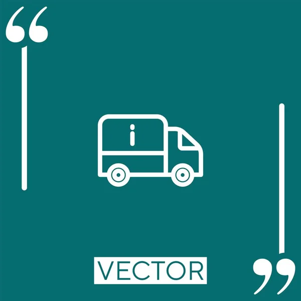 Entrega Camión Vector Icono Icono Lineal Línea Carrera Editable — Vector de stock