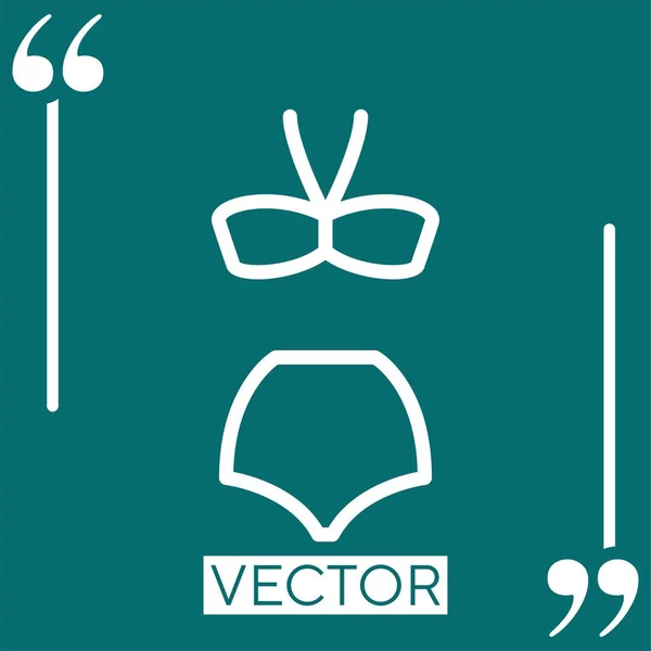 Bikini Vektor Symbol Lineares Symbol Editierbare Strichlinie — Stockvektor