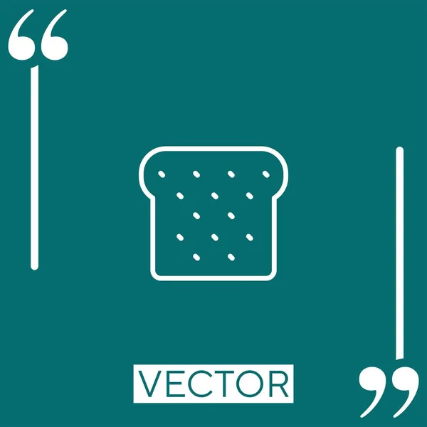 Ícone Vetor Fatia Pão Ícone Linear Linha Curso Editável — Vetor de Stock